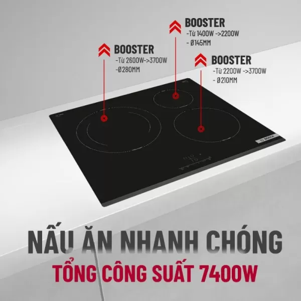 BẾP TỪ BOSCH SERIE 4 PUJ631BB5E 3 VÙNG NẤU
