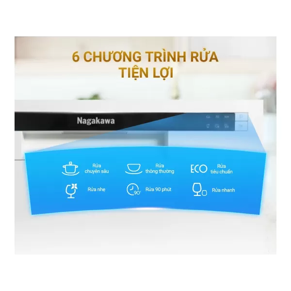 Máy rửa chén độc lập 8 bộ  NAGAKAWA NK8D61M