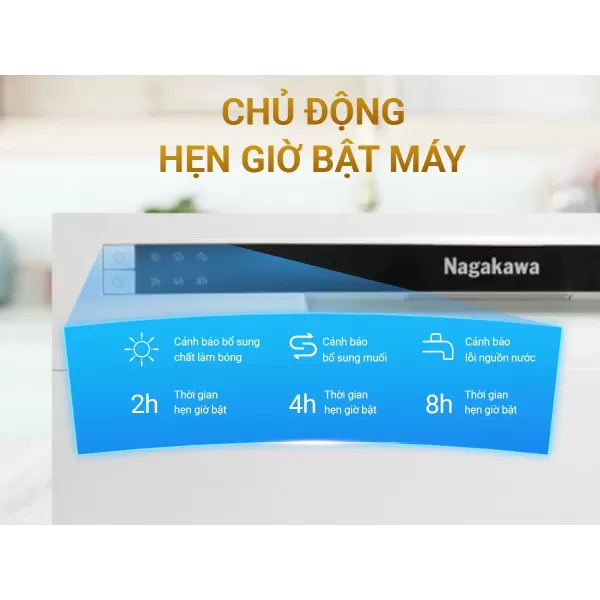 Máy rửa chén độc lập 8 bộ  NAGAKAWA NK8D61M