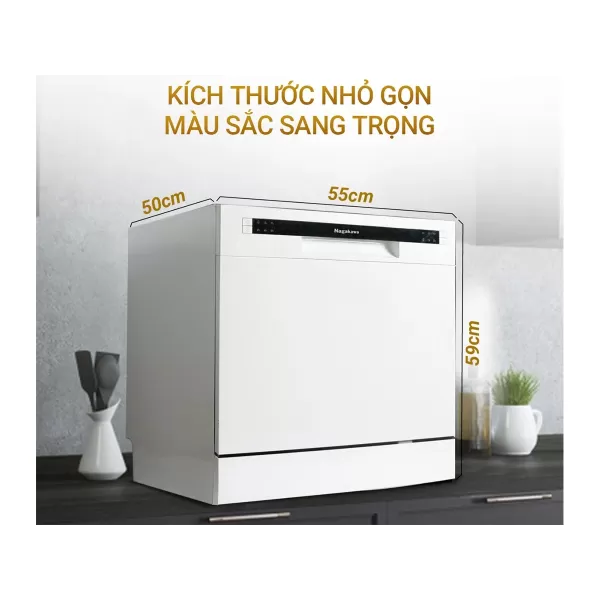 Máy rửa chén độc lập 8 bộ  NAGAKAWA NK8D61M